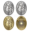 4Pcs 2 Colors Viking Oval with Symbol Alloy Lapel Pins for Backpack Clothes JEWB-PH0001-72-1
