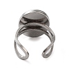 Non-Tarnish 304 Stainless Steel Cuff Pad Ring Settings STAS-M333-02B-P-2
