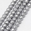 Electroplate Non-magnetic Synthetic Hematite Beads Strands G-J169C-3mm-07-1