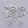 Adjustable Iron Silver Color Plated Pad Ring Base Findings X-IFIN-C046-S-1