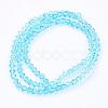 Light Sky Blue Glass Bicone Beads Strands X-GLAA-S026-06-3