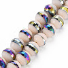 Electroplate Opaque Solid Color Glass Beads Strands EGLA-N006-031-B-2