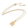 Ion Plating(IP) Initial Letter 304 Stainless Steel Pendant Necklaces NJEW-M199-01G-B-3