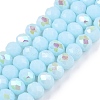 Electroplate Opaque Solid Color Glass Beads Strands EGLA-A044-P6mm-L06-1