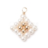 Shell Pearl Bead Pendants PALLOY-JF02028-2