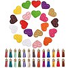 20Pcs 10 Colors Heart with Word Lovdy Home Sweet Love PU Leather Pendants FIND-SZ0001-66-1
