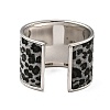 Alloy PU Open Cuff Bangles Bangles BJEW-U014-01P-01-3