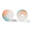 Frosted Baking Paint Crackle Glass Beads with Glitter Powder DGLA-T004-01C-2