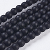 Synthetic Black Stone Bead Strands X-G-R345-4mm-38-1-1