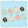 8Pcs 4 Colors Alloy Enamel Pandants ENAM-FS0002-22-3