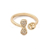 Bowknot Brass Micro Pave Cubic Zirconia Cuff Ring Setting LS-KK-A244-01B-G-2