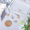 8Pcs 2 Colors Brass Cubic Zirconia Charms ZIRC-BBC0001-75-3