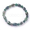 Natural Moss Agate Beads Stretch Bracelets BJEW-F380-03-2