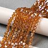 Transparent Electroplate Glass Beads Strands EGLA-A039-T6mm-B28-4