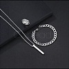 Alloy Cuboid Pendant Necklaces & Curb Chain Bracelets & Rings Sets FS-WG20982-02-1