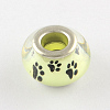 Large Hole Dog Paw Prints Pattern Resin European Beads OPDL-Q129-230A-1