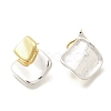 Brass Rhombus Stud Earrings for Women EJEW-A121-14-2