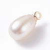 Natural Pearl Charms PALLOY-JF01281-02-3