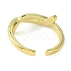 Rack Plating Brass Knot Open Cuff Ring RJEW-K243-02G-3