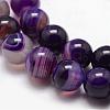 Natural Striped Agate/Banded Agate Bead Strands G-K166-13-10mm-04-3