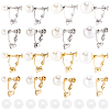 16Pcs 8 Styles 316 Surgical Stainless Steel Clip-on Earring Converters Findings STAS-SC0010-36-6