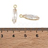 Brass Pave Clear Cubic Zirconia Pendants CU-CBAD360-09G-03-3