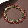 Cherry Brass Micro Pave Cubic Zirconia Chain Bracelets BJEW-L703-01A-G-1