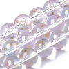 Transparent Spray Painted Glass Bead Strands GLAA-N035-03D-B07-1