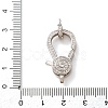 Brass Micro Pave Clear Cubic Zirconia Lobster Claw Clasps CU-CBA2907-15P-3