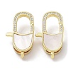 Rack Plating Brass Micro Pave Clear Cubic Zirconia Lobster Claw Clasps KK-F858-06B-G-1