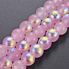 Spray Painted Glass Beads Strands GGLA-S058-001C-01-1