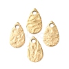 Hammered 304 Stainless Steel Pendants STAS-G385-03G-1