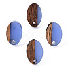 Resin & Walnut Wood Stud Earring Findings MAK-N032-004A-A08-1