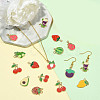 36Pcs 12 Styles Fruits Alloy Enamel Pendants FIND-FS0005-12-5