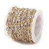 Handmade Lilac Glass Flat Round Link Chains KK-F871-57G-3