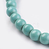 1 Strand Dyed Light Sea Green Round Synthetic Turquoise Beads Strands X-TURQ-G106-6mm-02D-3