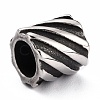304 Stainless Steel European Beads Hand Polished STAS-B011-07AS-3