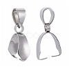 Tarnish Resistant 201 Stainless Steel Pendant Pinch Bails X-STAS-E437-28P-1