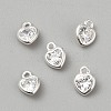 925 Sterling Silver Pave Clear Cubic Zirconia Heart Charms LS-STER-WH0007-11S-1