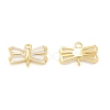 Brass Clear Glass Connector Charms KK-P228-73G-1
