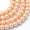 Baking Paint Pearlized Glass Pearl Round Bead Strands HY-Q003-4mm-18-1