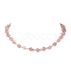 Synthetic Cherry Quartz Glass Necklaces for Women NJEW-JN04739-01-1