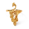 Zinc Alloy Peacock Open Cuff Ring RJEW-WH0003-04B-1