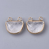 Natural Quartz Crystal Semi Circle Pendants G-S359-011H-2