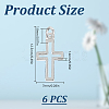 6Pcs Hollow 925 Sterling Silver Cross Charms STER-DR0001-32-2