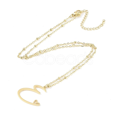 304 Stainless Steel Pendant Necklaces NJEW-H029-02G-E-1