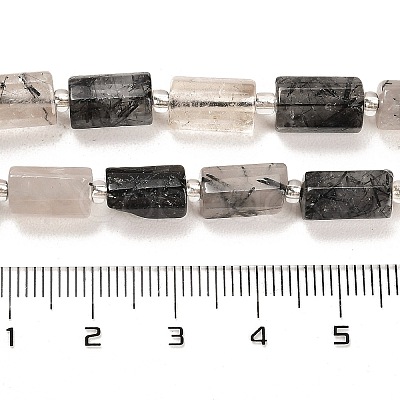 Natural Black Rutilated Quartz Beads Strands G-G068-A32-01-1