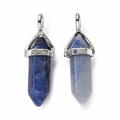 Dyed & Heated Natural Blue Aventurine Pointed Pendants G-K329-62P-1