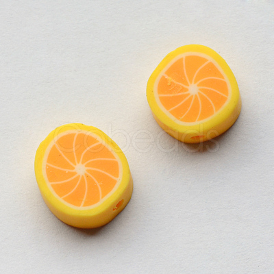 Handmade Polymer Clay Lemon Beads X-CLAY-Q170-12-1