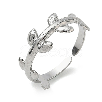 304 Stainless Steel Cuff Open Rings for Women RJEW-L341-02F-P-1